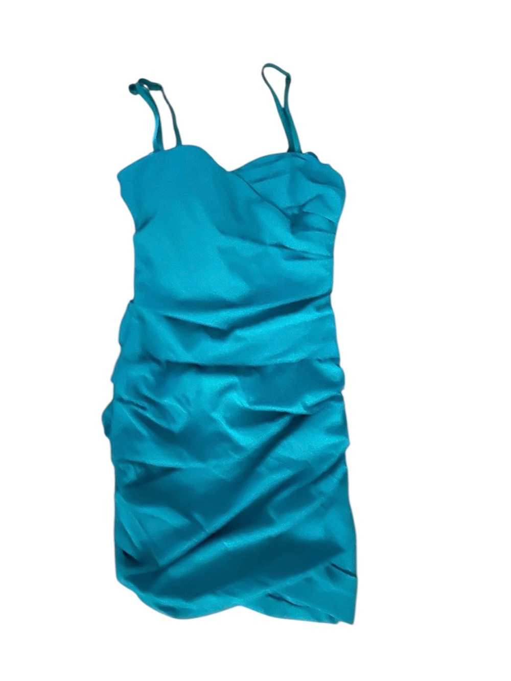 Venus Ruched Cocktail Teal Dress